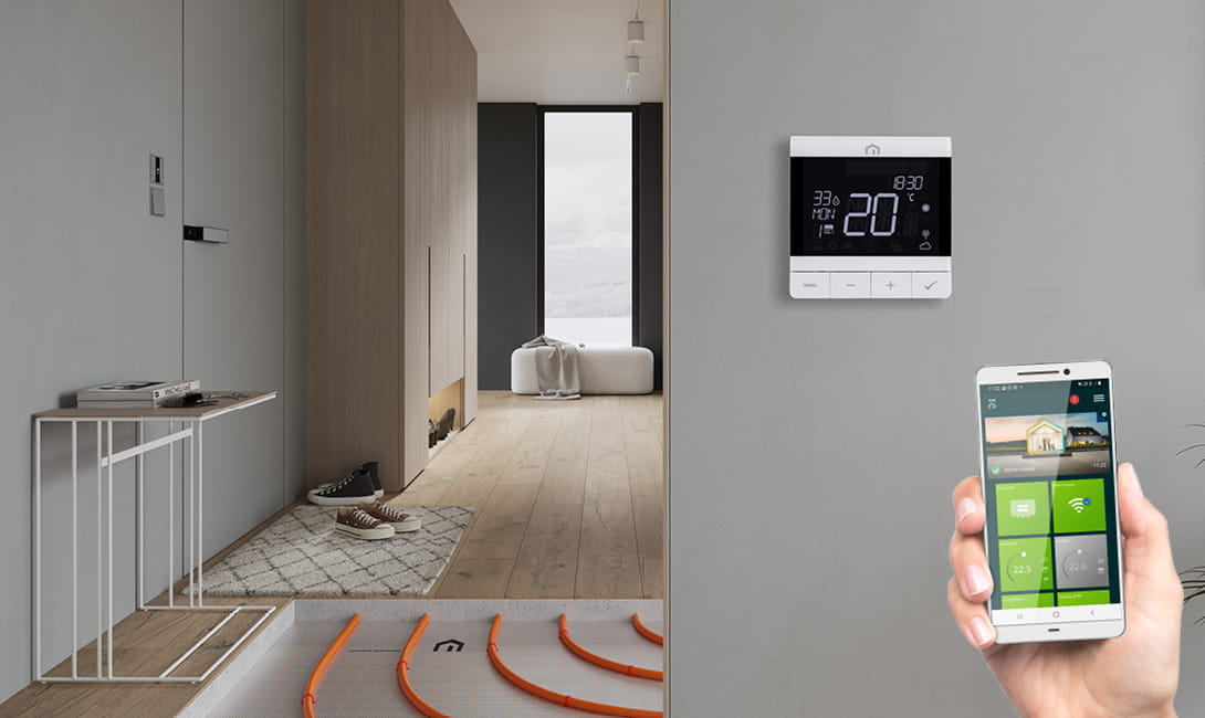 Smart underfloor heating controls Unisenza Plus