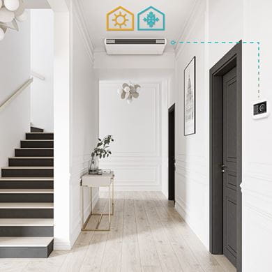 Hydronic fan convectors Purmo in a low temperature heating system