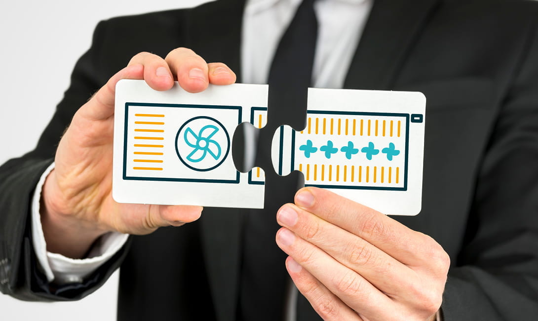 Combining a heat pump with radiators