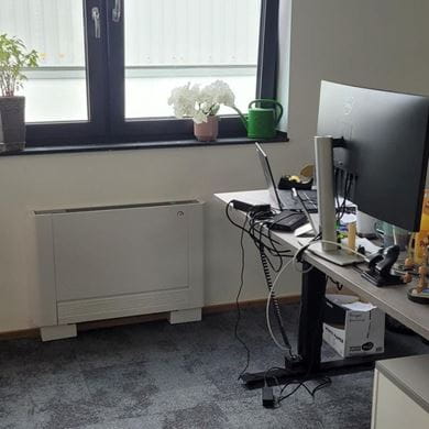 Office heating SWB iVector S2 fan convector radiator Purmo