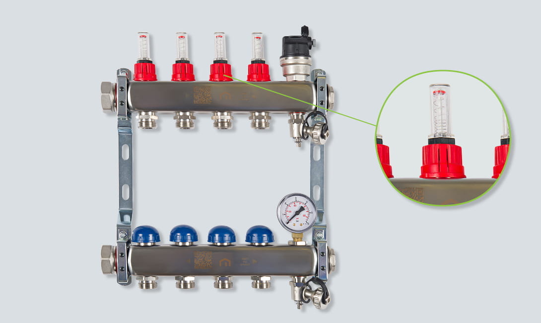 Underfloor heating manifold to maximise efficiency